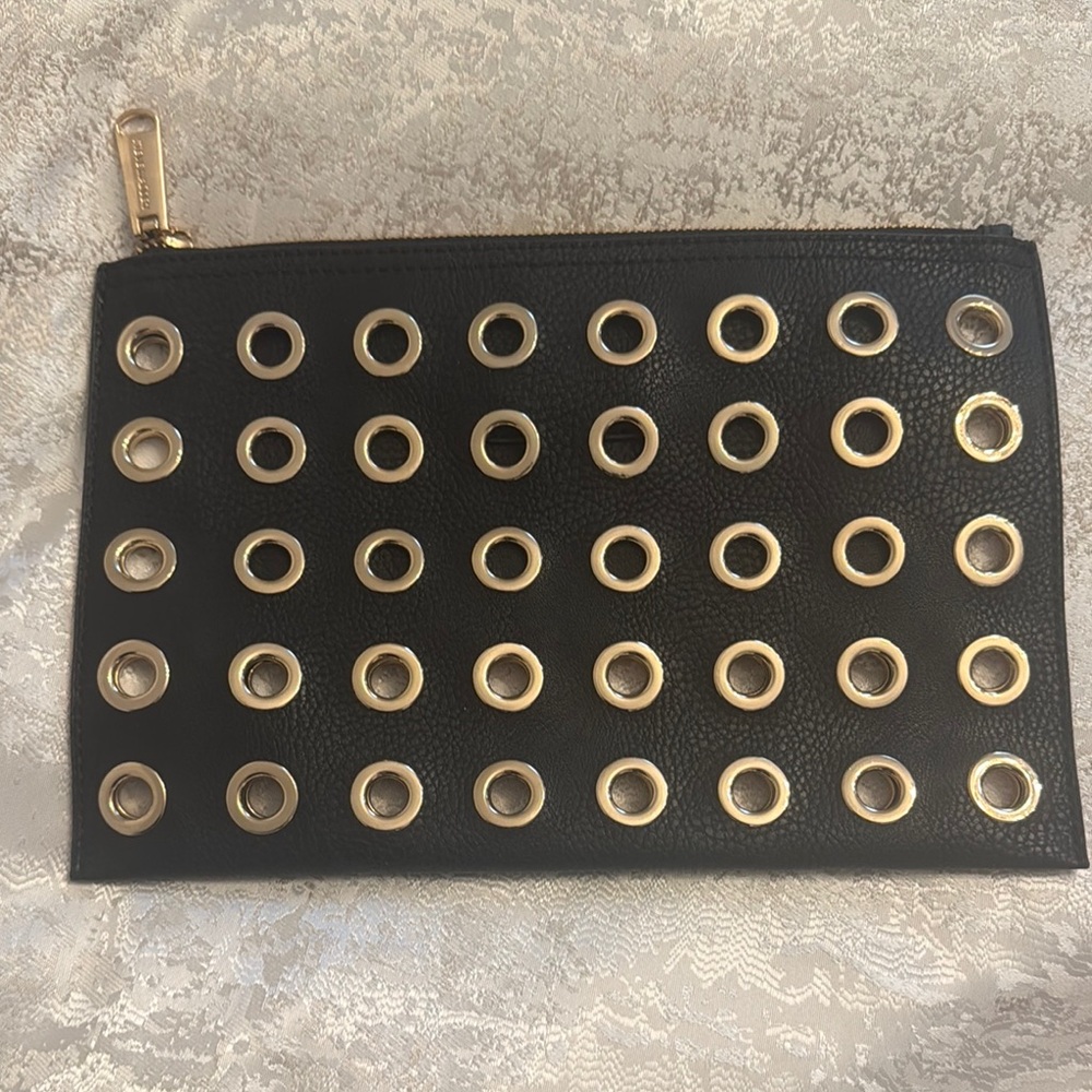 Steve Madden Black and Gold Studded Clutch